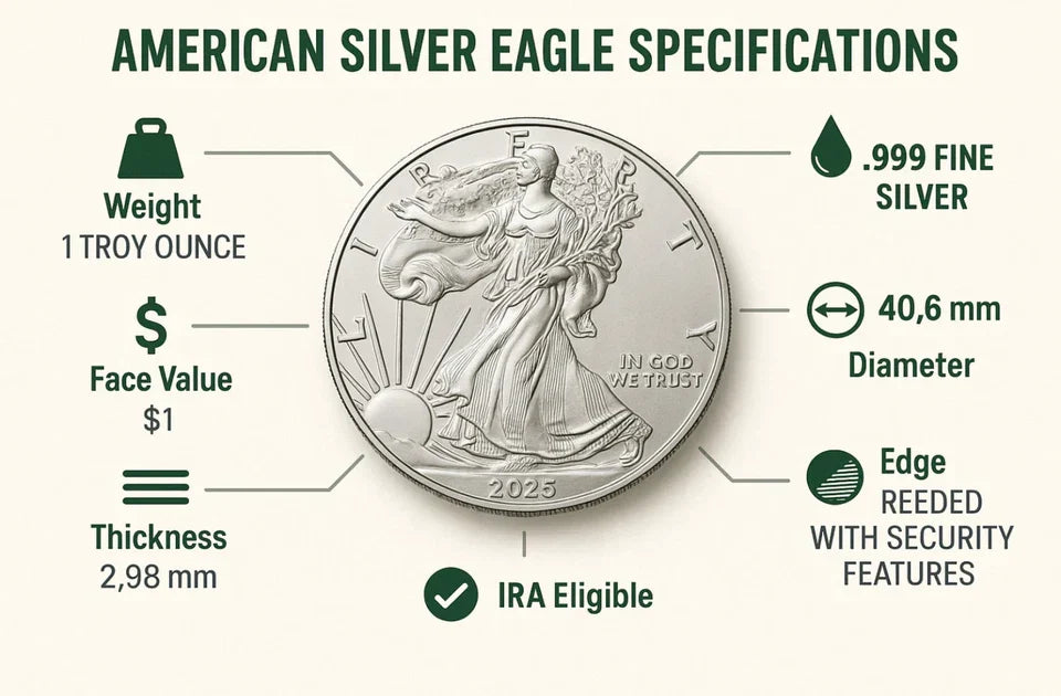 Roll of 200 - 2026 $1 American Silver Eagle 1 oz BU / U.S. Mint Sealed